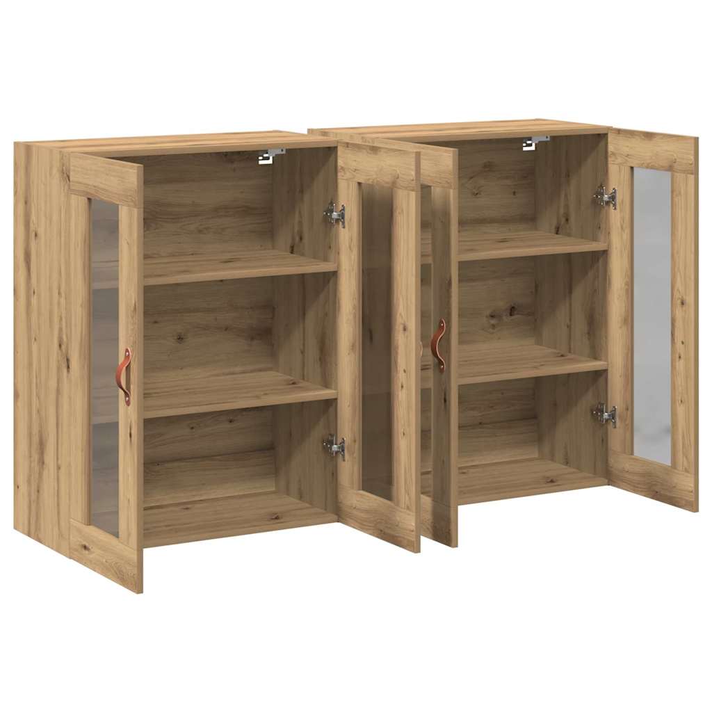 vidaXL Wandschränke 2 pcs Artisan-Eiche 69,5 x 34 x 90 cm