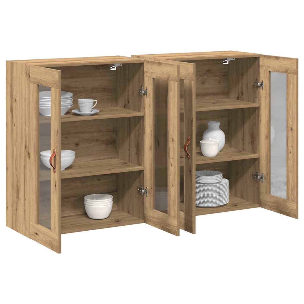 vidaXL Wandschränke 2 pcs Artisan-Eiche 69,5 x 34 x 90 cm