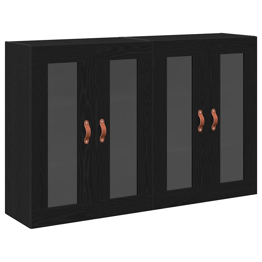 vidaXL Wandschränke 2 pcs Schwarz Eichen-Optik 69,5 x 34 x 90 cm