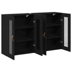 vidaXL Wandschränke 2 pcs Schwarz Eichen-Optik 69,5 x 34 x 90 cm