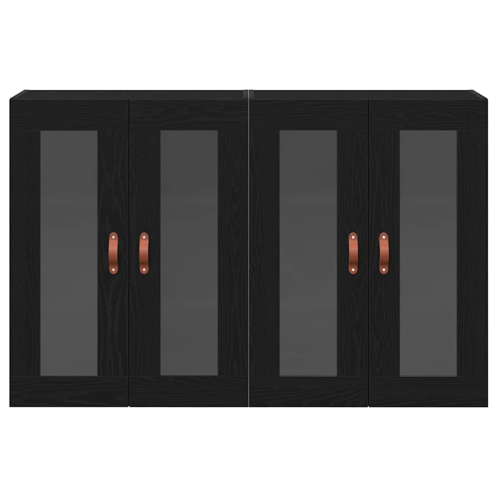 vidaXL Wandschränke 2 pcs Schwarz Eichen-Optik 69,5 x 34 x 90 cm