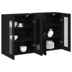vidaXL Wandschränke 2 pcs Schwarz Eichen-Optik 69,5 x 34 x 90 cm