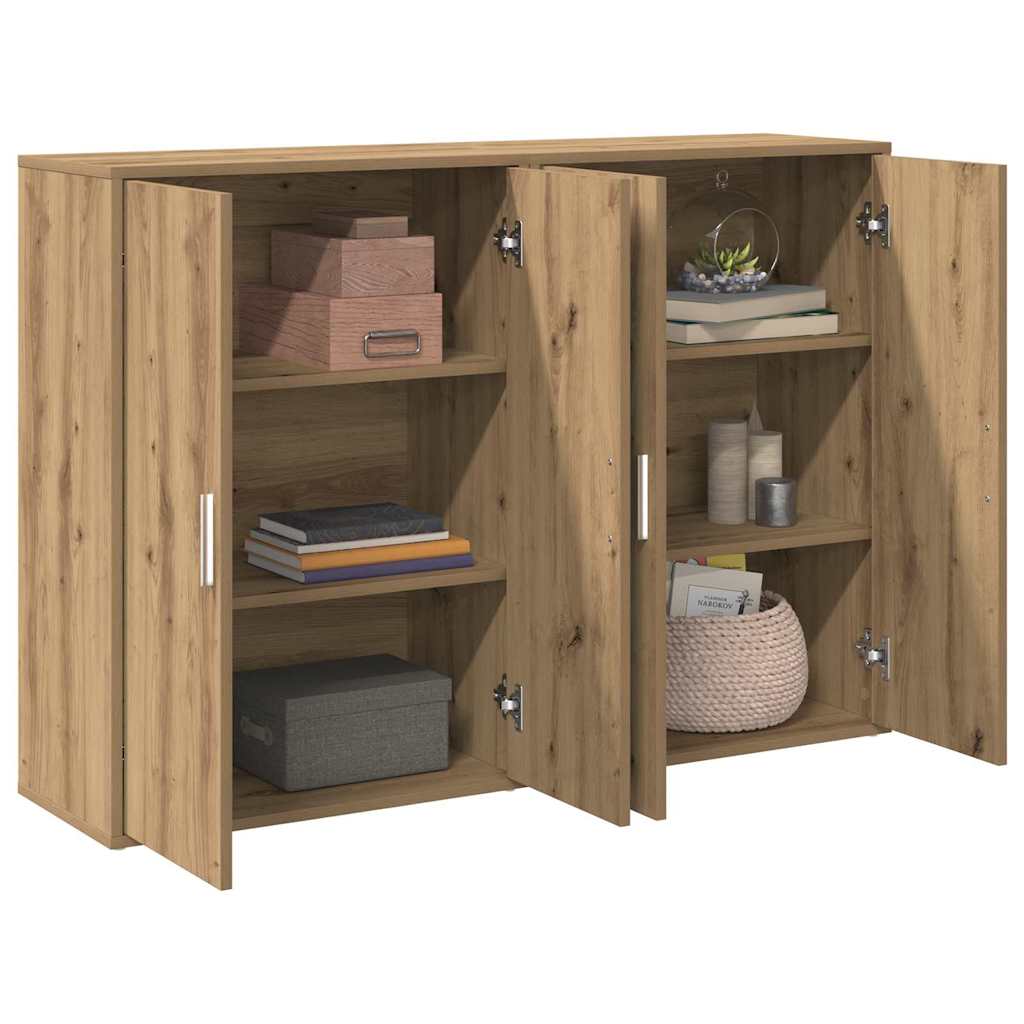 vidaXL Sideboard 2 pcs Artisan-Eiche 60 x 31 x 84 cm Holzwerkstoff