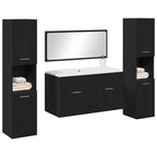 vidaXL Badezimmermöbel-Set 4 pcs Schwarz Eichen-Optik Holzwerkstoff