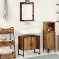 vidaXL Badezimmermöbel-Set Wandmontiert 2 pcs Braun Holzwerkstoff