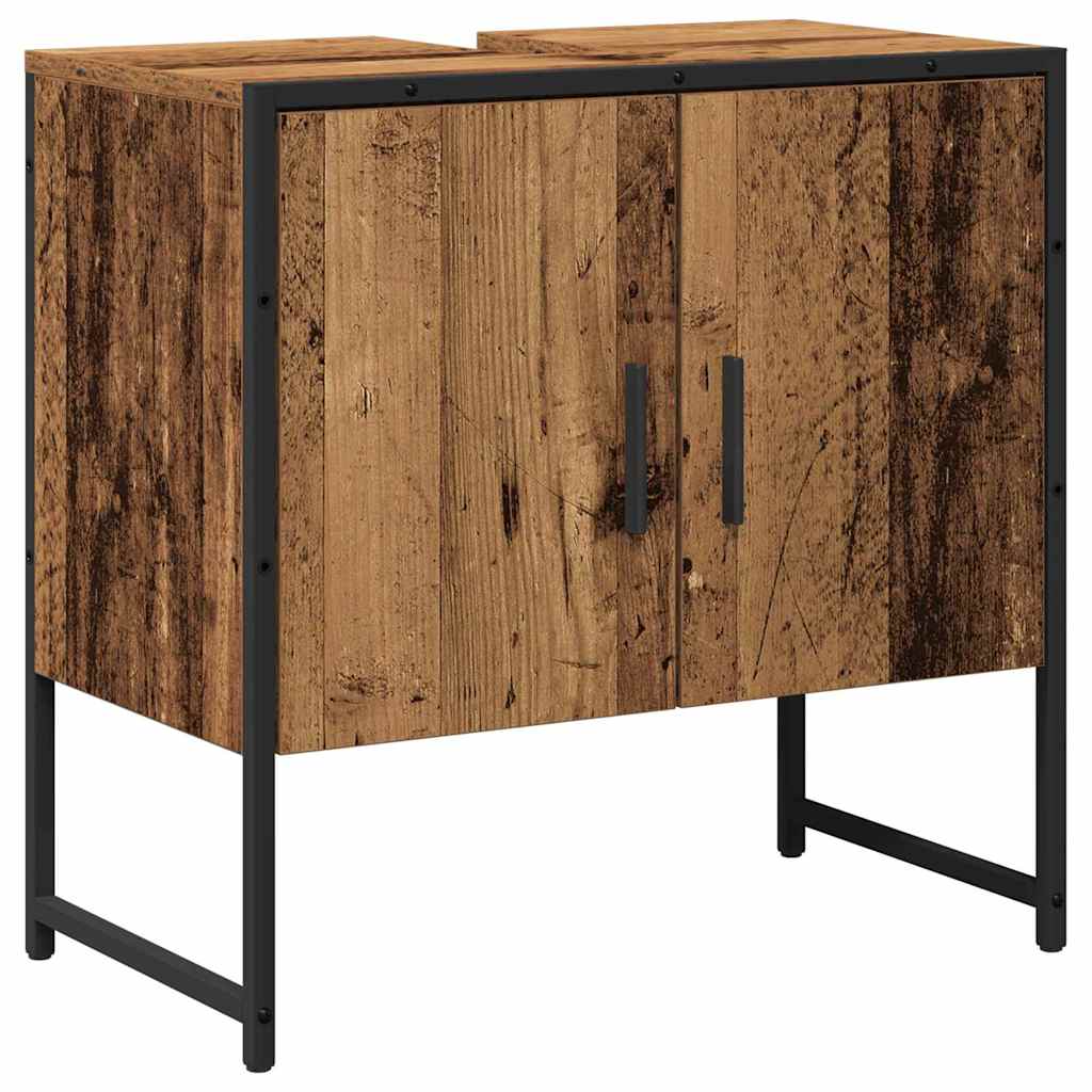 vidaXL Badezimmermöbel-Set Wandmontiert 2 pcs Braun Holzwerkstoff