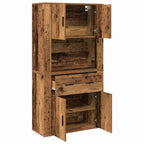 vidaXL Highboard mit Schubladen Altholz 80 x 33 x 150 cm Holzwerkstoff