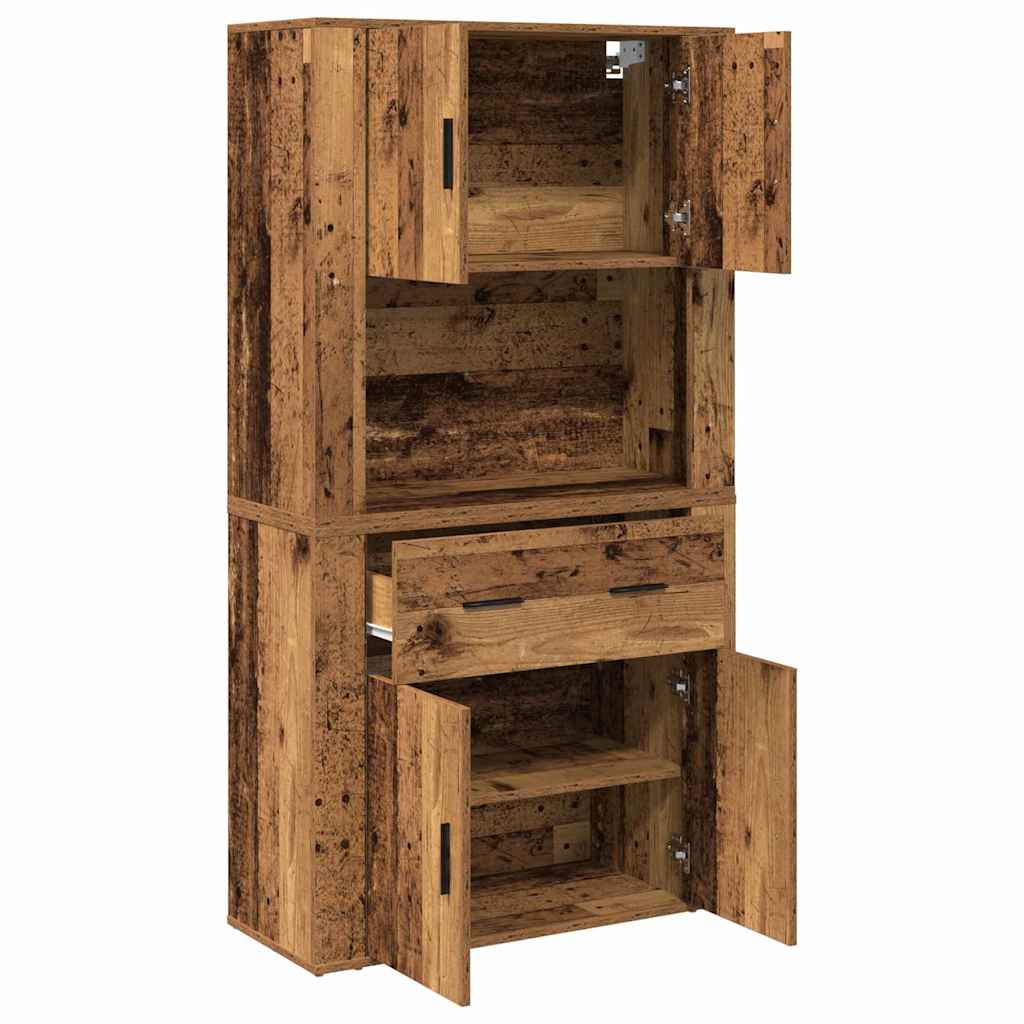 vidaXL Highboard mit Schubladen Altholz 80 x 33 x 150 cm Holzwerkstoff