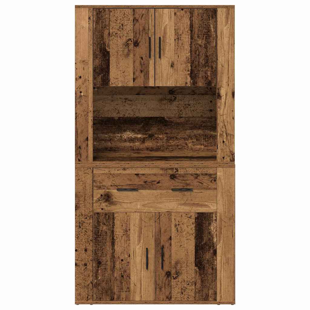 vidaXL Highboard mit Schubladen Altholz 80 x 33 x 150 cm Holzwerkstoff
