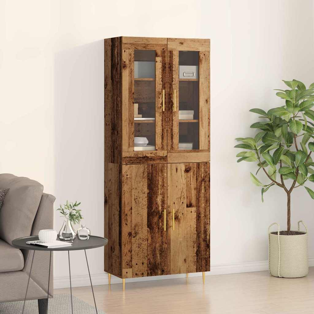 vidaXL Highboard 2 pcs Altholz Holzwerkstoff