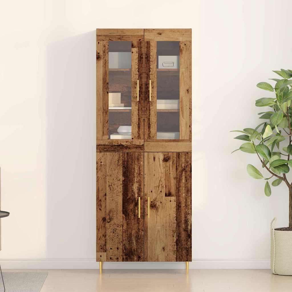 vidaXL Highboard 2 pcs Altholz Holzwerkstoff
