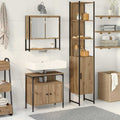 vidaXL Badezimmermöbel-Set mit Regal 3 pcs Artisan-Eiche Holzwerkstoff