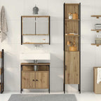 vidaXL Badezimmermöbel-Set mit Regal 3 pcs Artisan-Eiche Holzwerkstoff