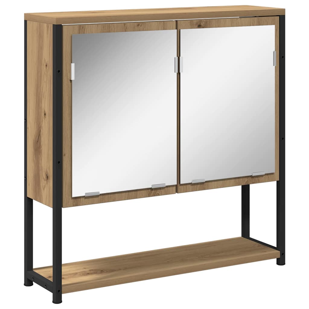 vidaXL Badezimmermöbel-Set mit Regal 3 pcs Artisan-Eiche Holzwerkstoff