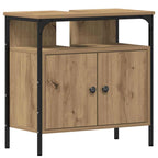 vidaXL Badezimmermöbel-Set mit Regal 3 pcs Artisan-Eiche Holzwerkstoff