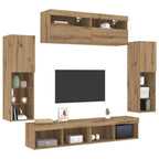 vidaXL TV-Schrankset Wandmontiert 6 pcs Artisan-Eiche Holzwerkstoff