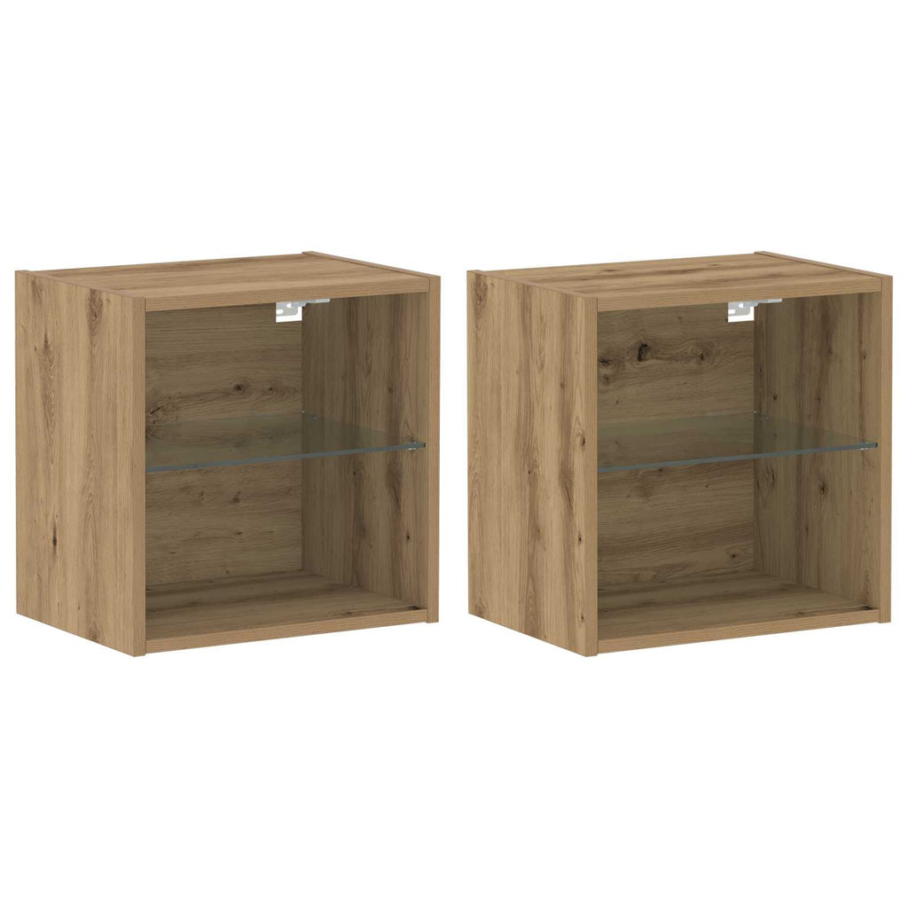 vidaXL TV-Schrankset Wandmontiert 8 pcs Artisan-Eiche Holzwerkstoff