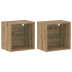 vidaXL TV-Schrankset Wandmontiert 8 pcs Artisan-Eiche Holzwerkstoff