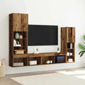 vidaXL TV-Schränk mit LED-Lichtleisten 4 pcs Altholz Holzwerkstoff