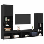 vidaXL TV-Schränk 4 pcs Schwarz Eichen-Optik Holzwerkstoff