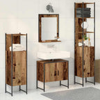 vidaXL Badezimmermöbel Set mit Speicher 4 pcs Braun 33 x 33 x 185.5 cm