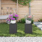vidaXL Pflanzenständer 2 pcs Schwarz 24 x 24 x 35 cm Stahl