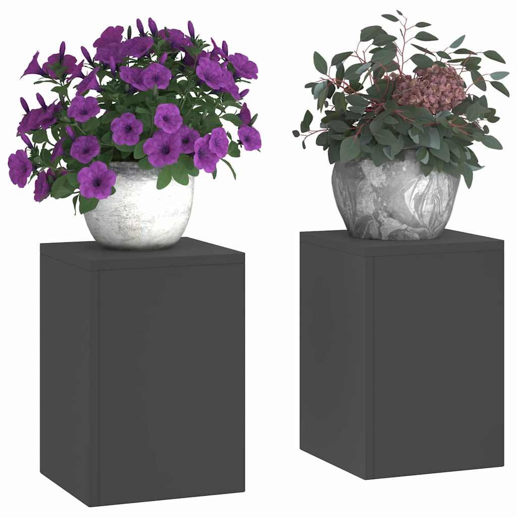 vidaXL Pflanzenständer 2 pcs Schwarz 24 x 24 x 35 cm Stahl