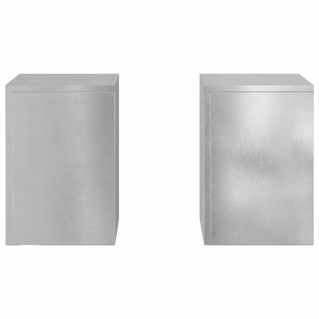 vidaXL Pflanzenständer 2 pcs Silber 24 x 24 x 35 cm Edelstahl