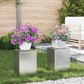 vidaXL Pflanzenständer 2 pcs Silber 24 x 24 x 35 cm Verzinkter Stahl