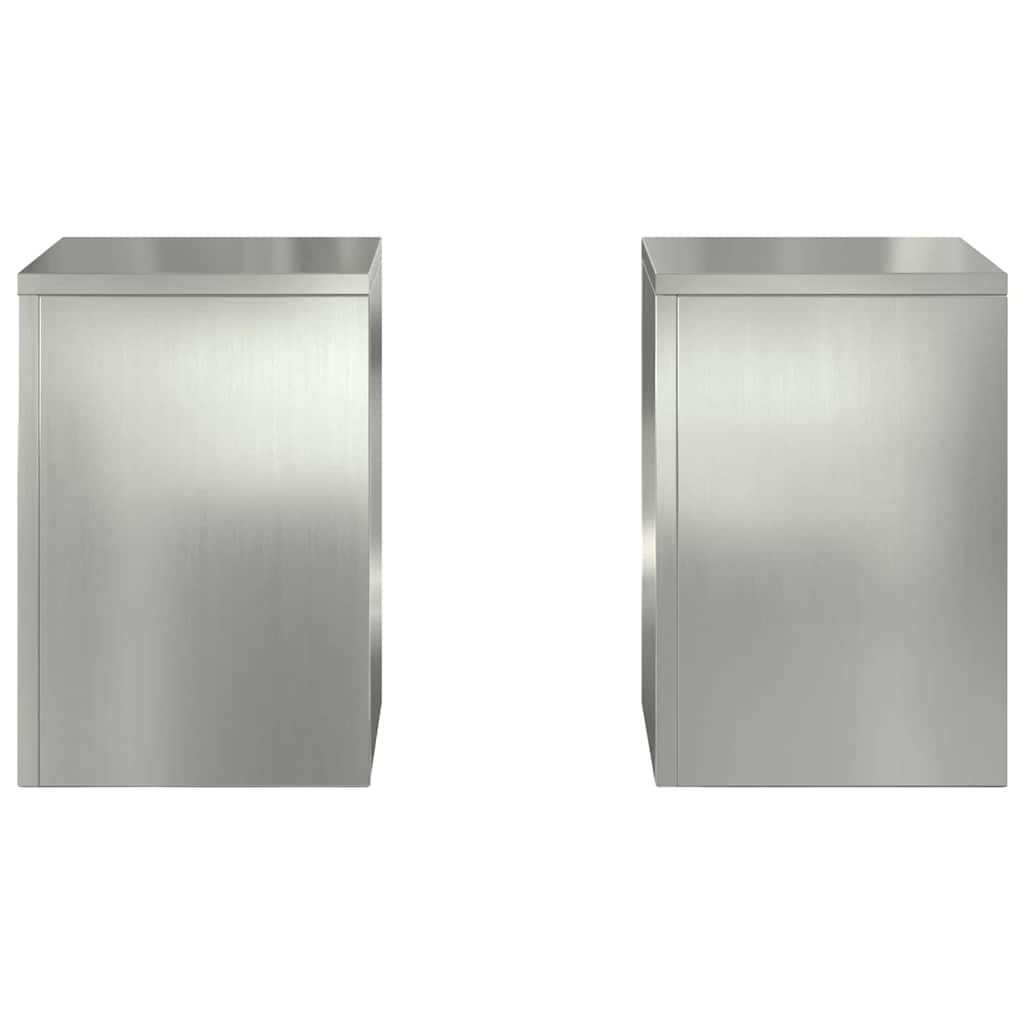 vidaXL Pflanzenständer 2 pcs Silber 24 x 24 x 35 cm Verzinkter Stahl