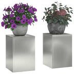 vidaXL Pflanzenständer 2 pcs Silber 24 x 24 x 35 cm Verzinkter Stahl