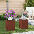 vidaXL Pflanzenständer 2 pcs Rostig 24 x 24 x 35 cm Wetterfeststahl