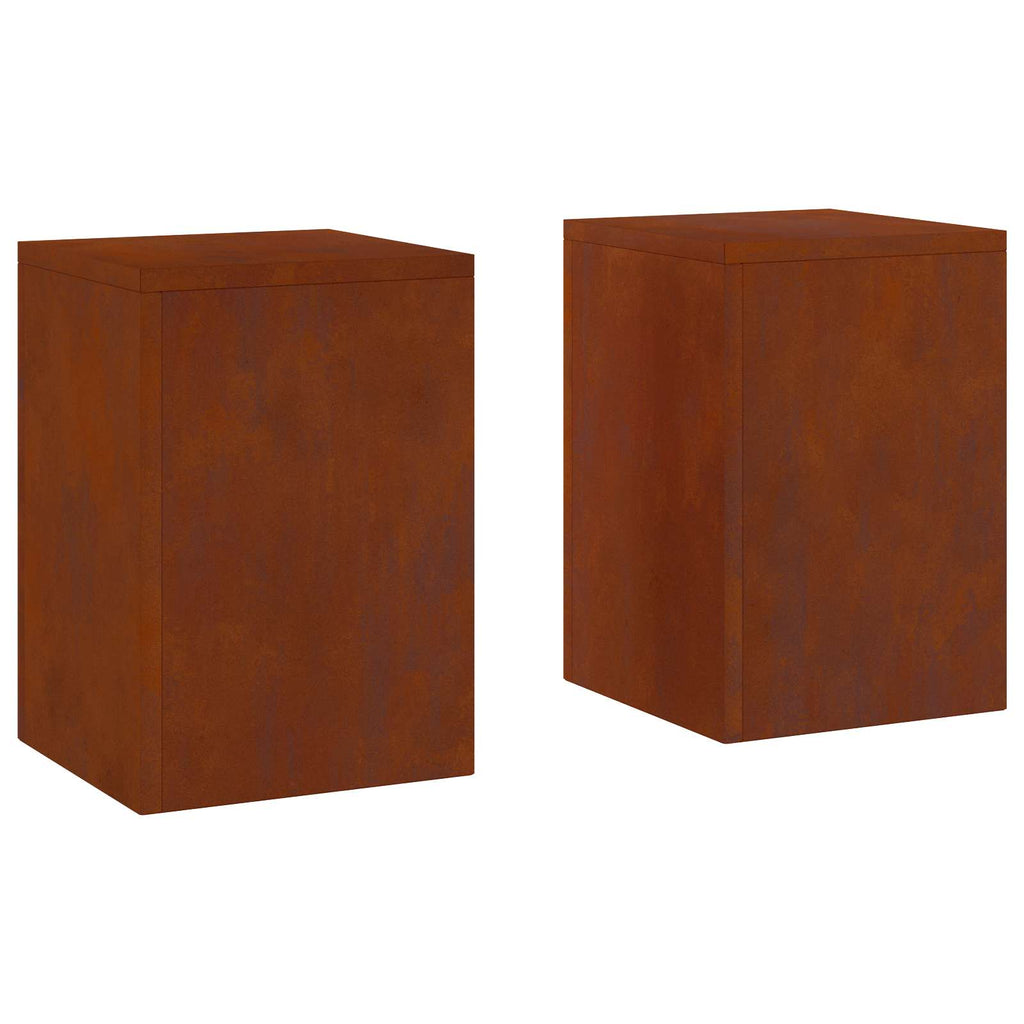 vidaXL Pflanzenständer 2 pcs Rostig 24 x 24 x 35 cm Wetterfeststahl