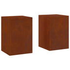 vidaXL Pflanzenständer 2 pcs Rostig 24 x 24 x 35 cm Wetterfeststahl