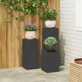 vidaXL Pflanzenständer 3 pcs Schwarz Stahl