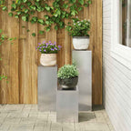 vidaXL Pflanzenständer 3 pcs Silber Edelstahl
