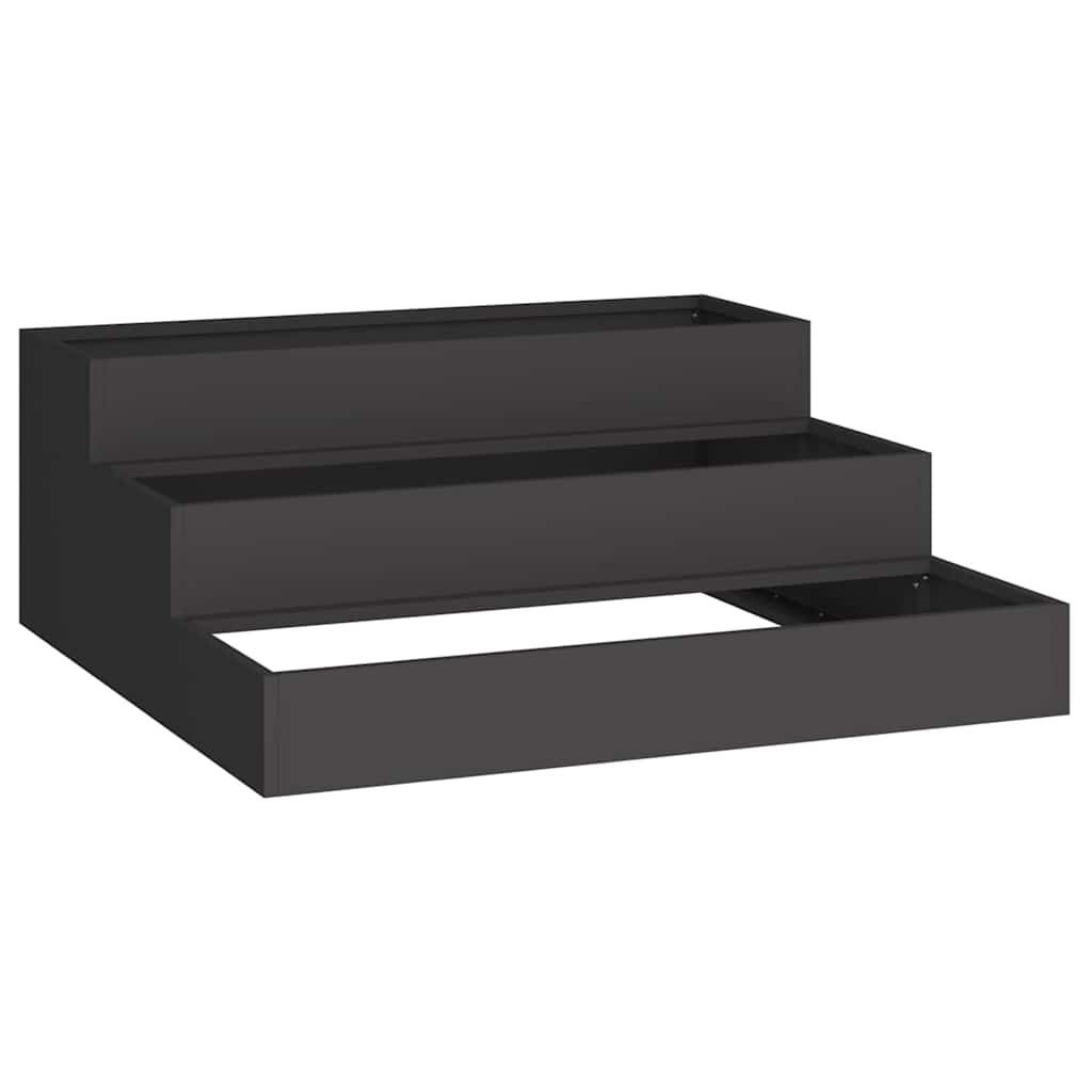 vidaXL Garten-Pflanzgefäß Schwarz 90 x 90 x 35 cm Kaltgewalzter Stahl