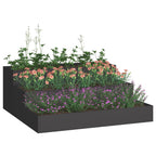 vidaXL Garten-Pflanzgefäß Schwarz 90 x 90 x 35 cm Kaltgewalzter Stahl