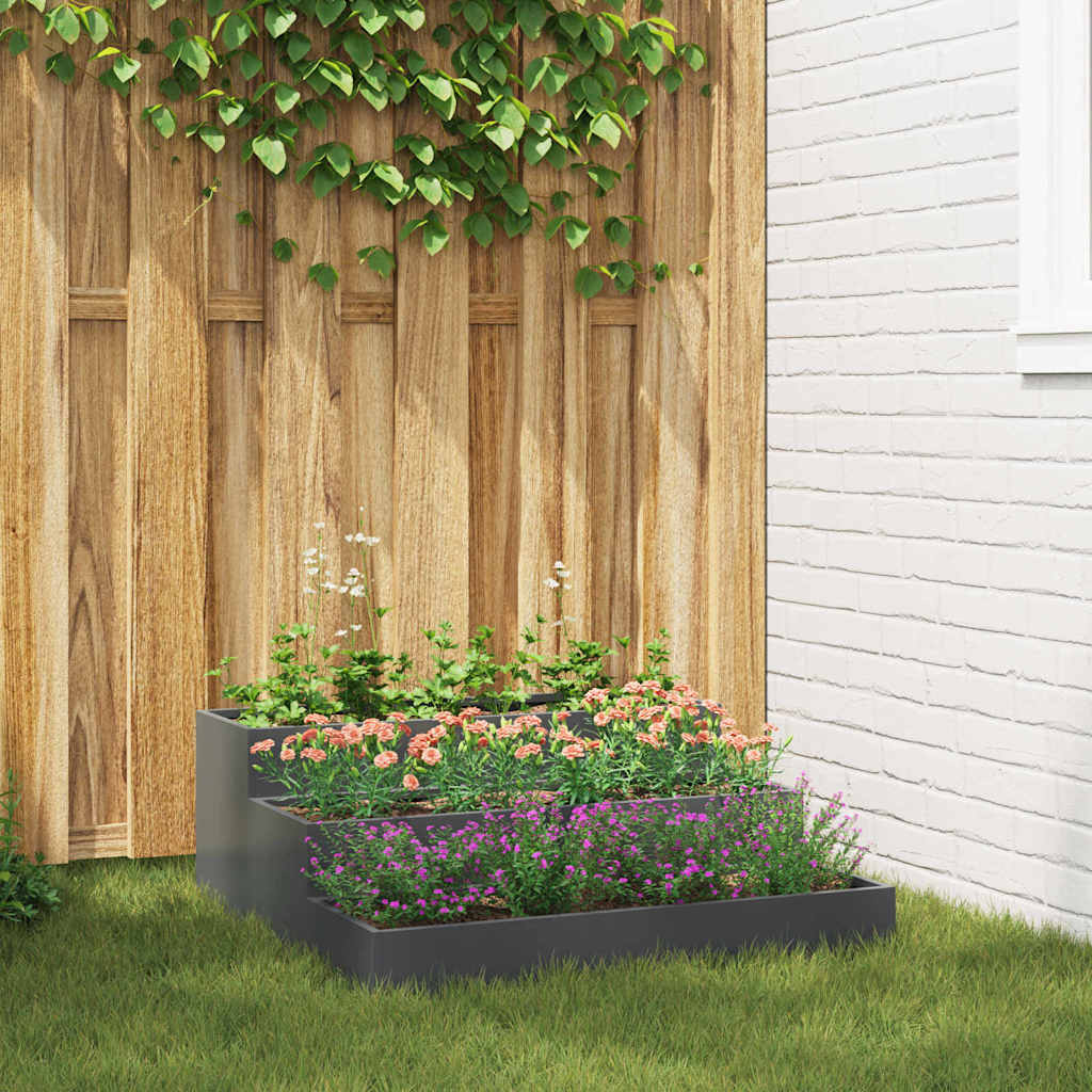 vidaXL Garten-Pflanzgefäß Anthrazit 90 x 90 x 35 cm