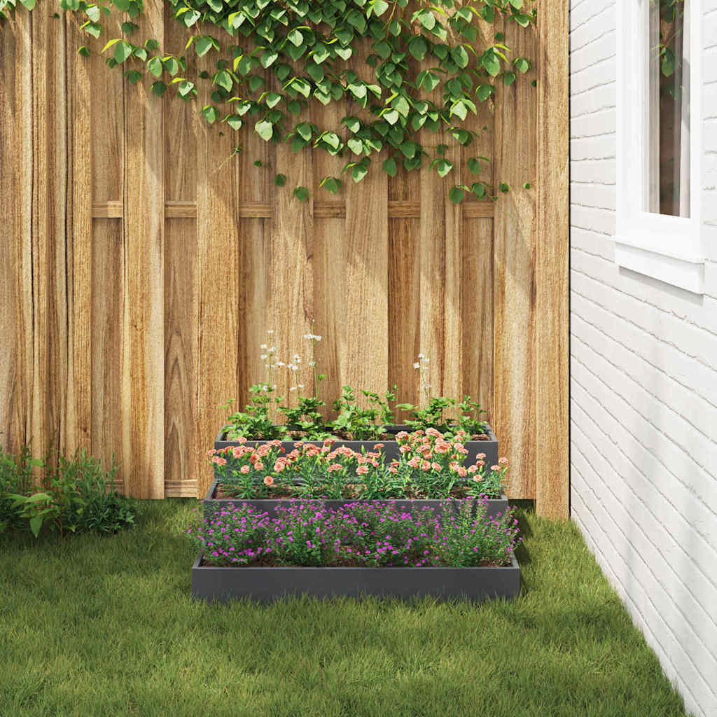 vidaXL Garten-Pflanzgefäß Anthrazit 90 x 90 x 35 cm