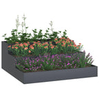 vidaXL Garten-Pflanzgefäß Anthrazit 90 x 90 x 35 cm