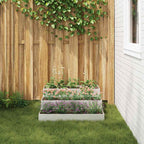 vidaXL Garten-Pflanzgefäß Silber 90 x 90 x 35 cm Edelstahl