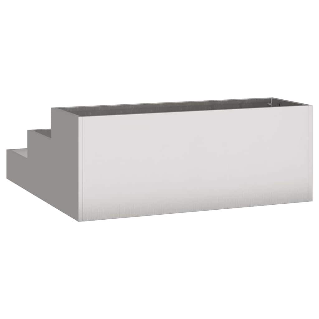 vidaXL Garten-Pflanzgefäß Silber 90 x 90 x 35 cm Edelstahl