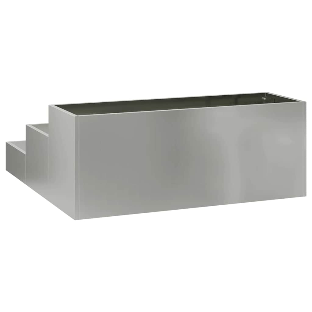 vidaXL Garten-Pflanzgefäß Silber 90 x 90 x 35 cm Verzinkter Stahl