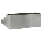 vidaXL Garten-Pflanzgefäß Silber 90 x 90 x 35 cm Verzinkter Stahl