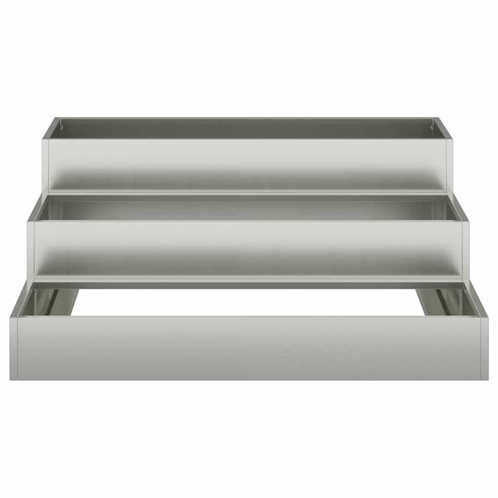vidaXL Garten-Pflanzgefäß Silber 90 x 90 x 35 cm Verzinkter Stahl