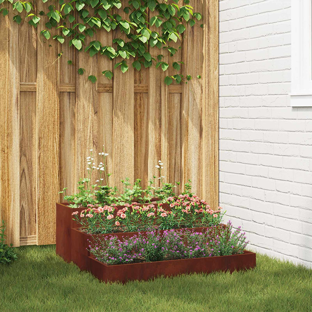 vidaXL Garten-Pflanzgefäß Rostig 90 x 90 x 35 cm Wetterfeststahl