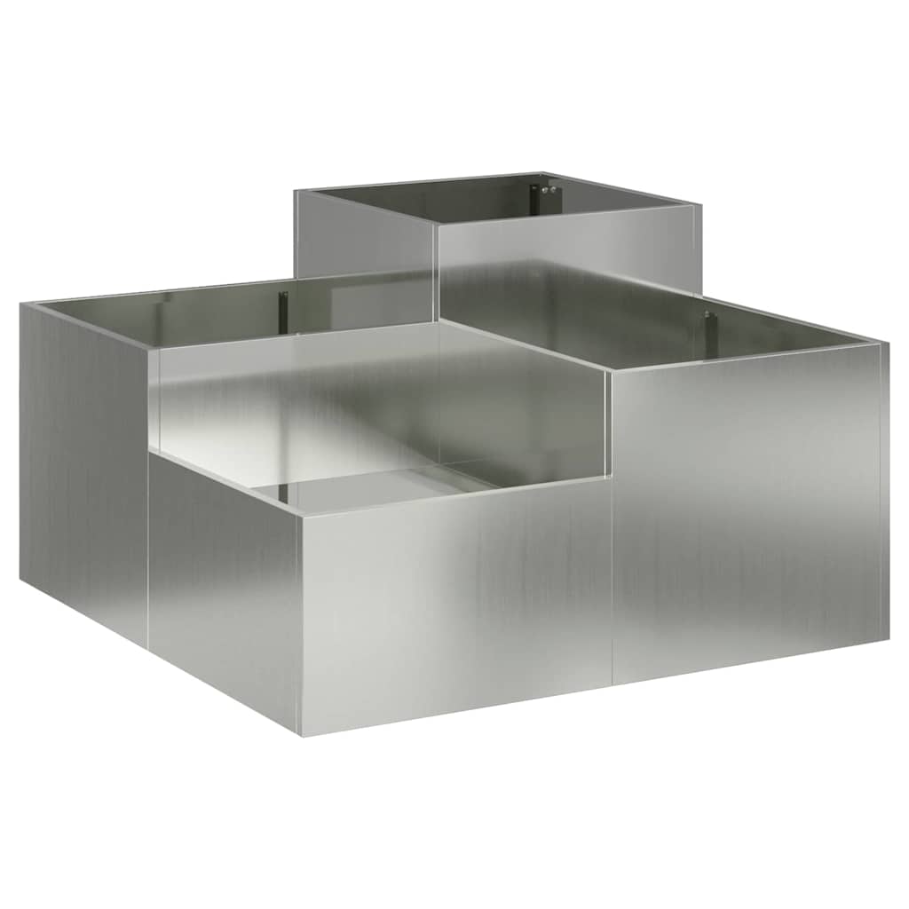 vidaXL Gartenblumentopf Silber 80 x 80 x 48 cm Verzinkter Stahl