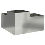 vidaXL Gartenblumentopf Silber 80 x 80 x 48 cm Verzinkter Stahl