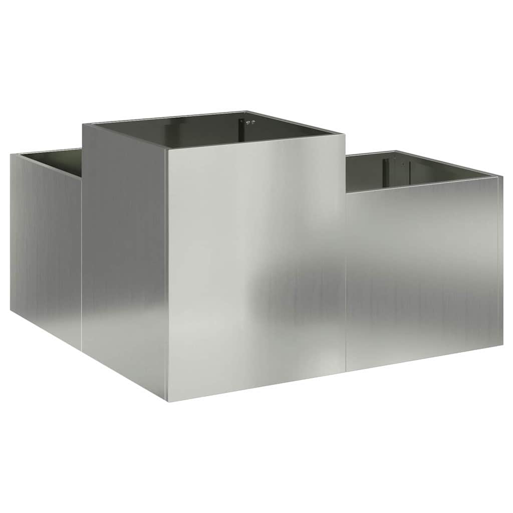 vidaXL Gartenblumentopf Silber 80 x 80 x 48 cm Verzinkter Stahl
